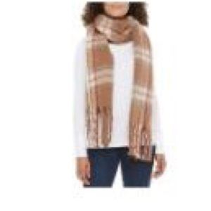 NWT - a.n.a Dark Chocolate Fringe Oblong Scarf